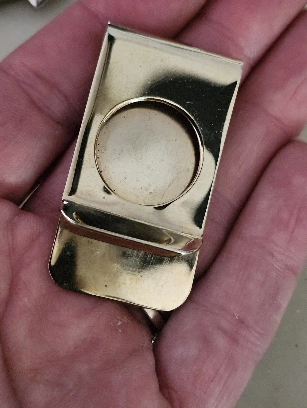 Gold Tone Monogrammed Money Clip -DON